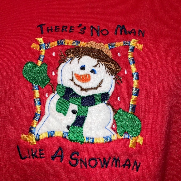 Red Callan and Co. snowman sweatshirt size large - Picture 2 of 3